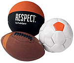 Fair trade sports balls -- basketball, football and soccer ball